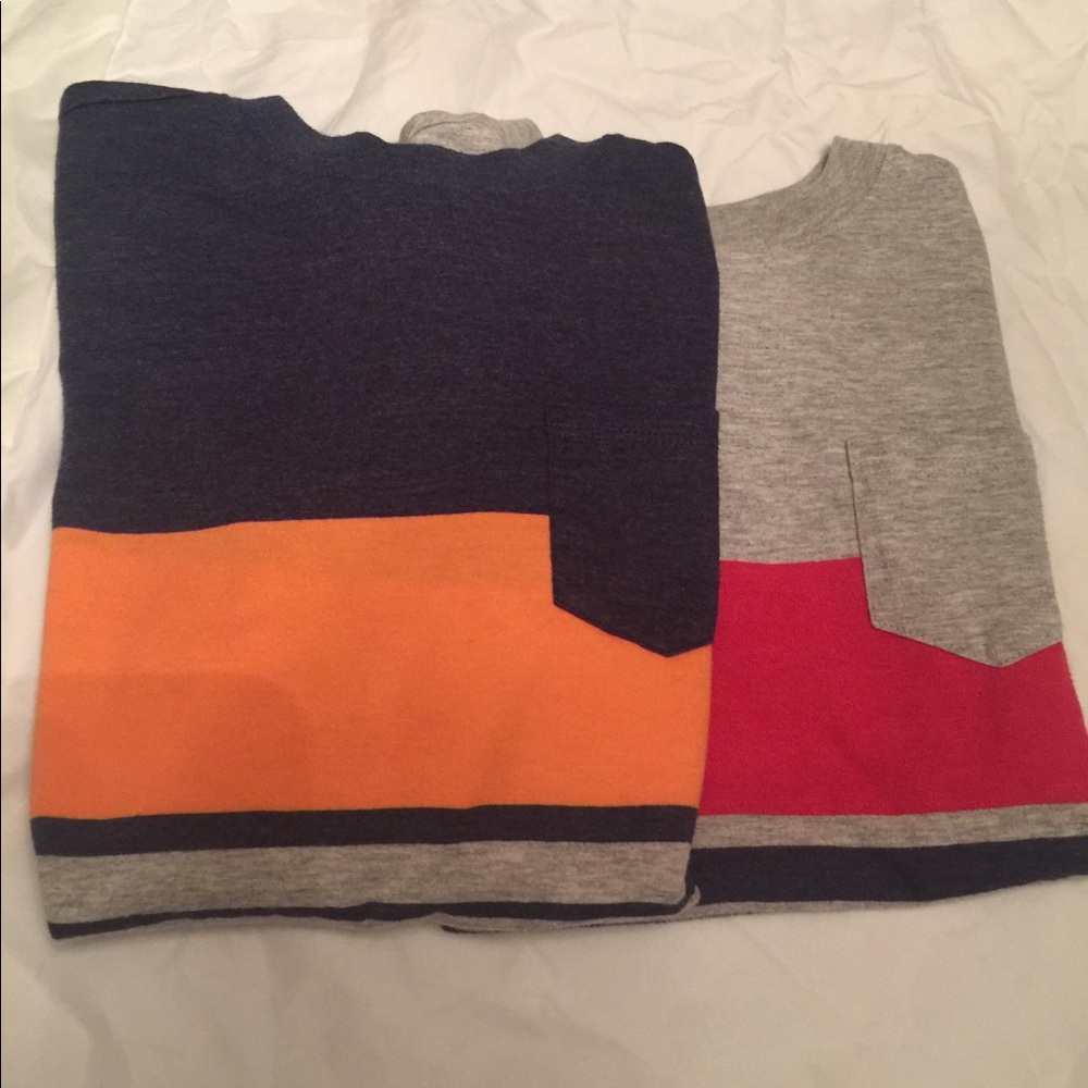 Cat & Jack Striped T-shirt boys 6/7 Lot Of 2